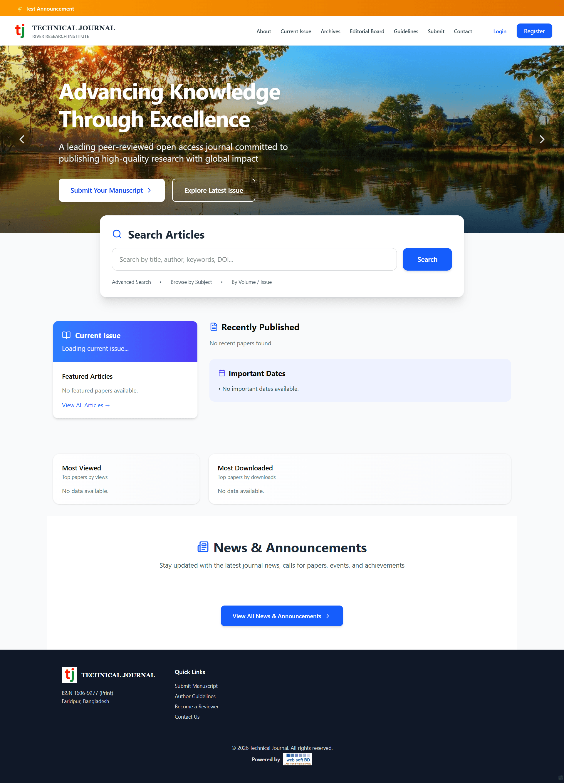 River Research Institute Technical Journal website preview