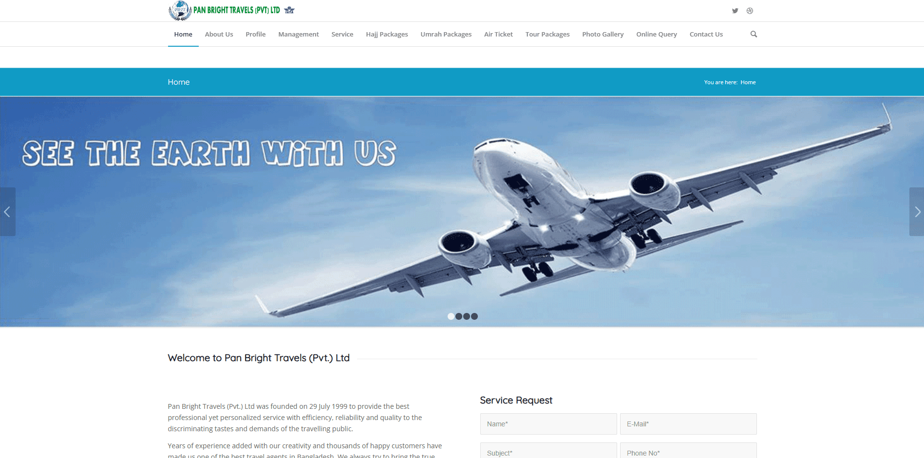 Pan Bright Travels — Travel Agency Website